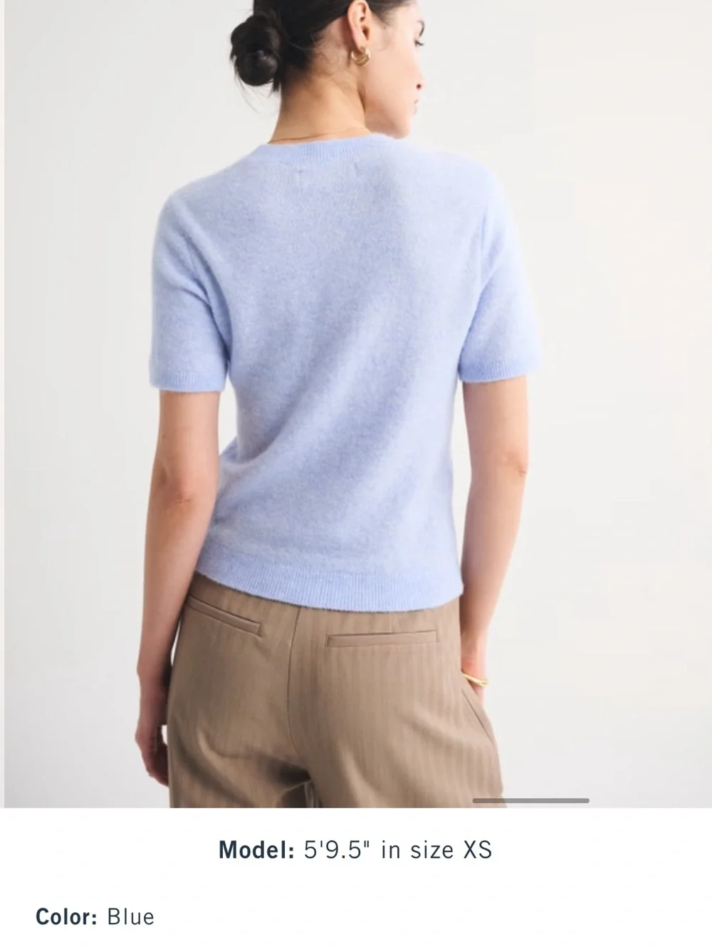 BRAND NEW: Abercrombie & Fitch Short Sleeve Crewneck Top - Light Blue size: M - Picture 5 of 7